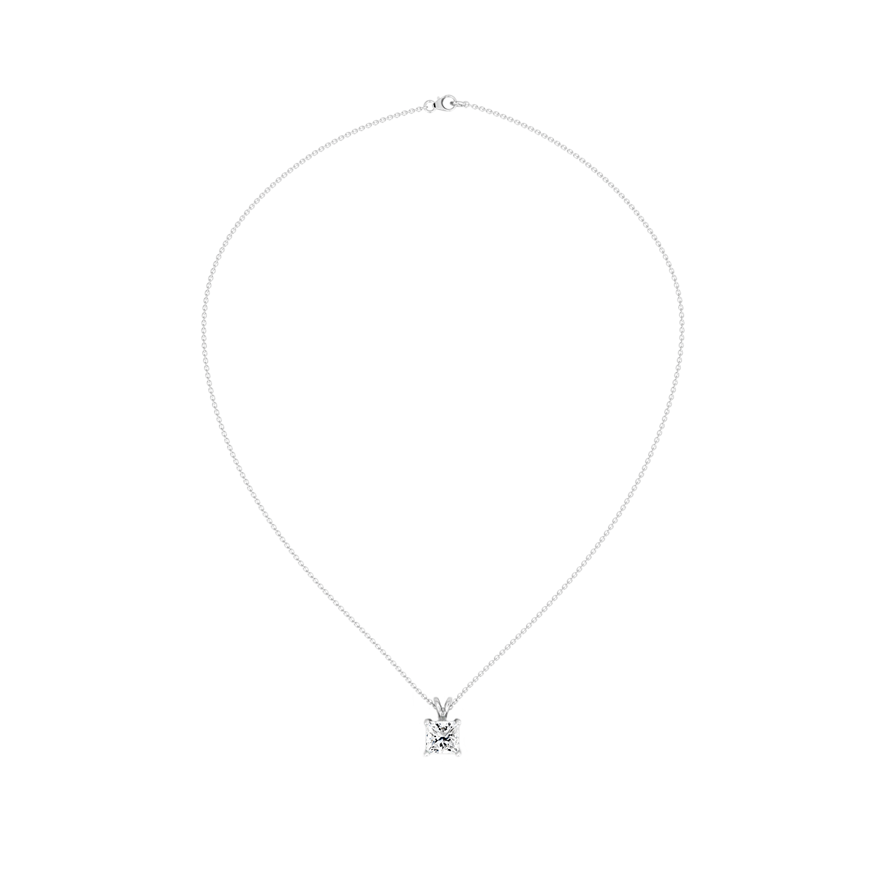 0.75ct Princess Lab Diamond Pendant
