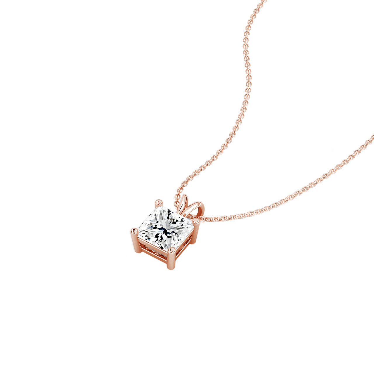 0.75ct Princess Natural Diamond Pendant