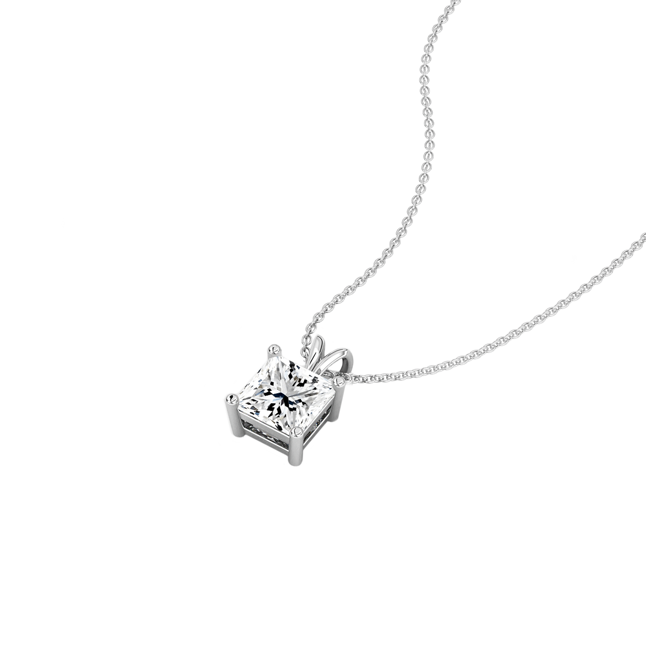 0.75ct Princess Lab Diamond Pendant