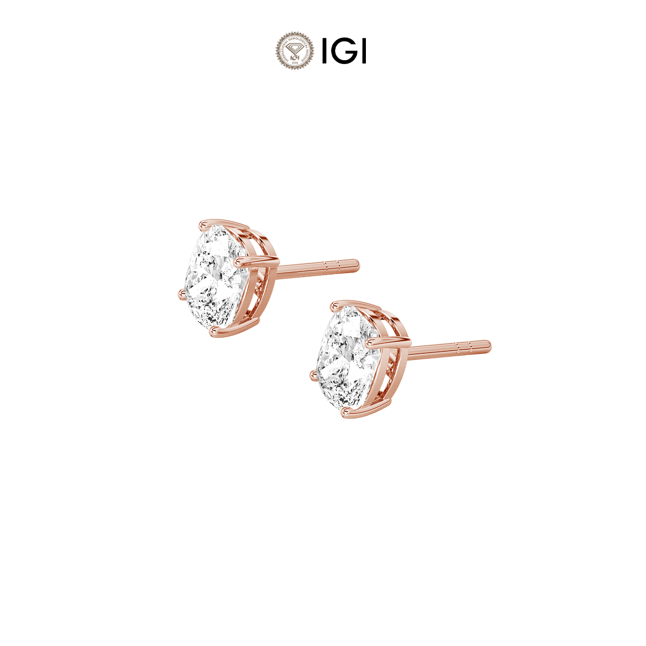 Long Cushion Lab-Grown Diamond Studs – 0.75ct TDW