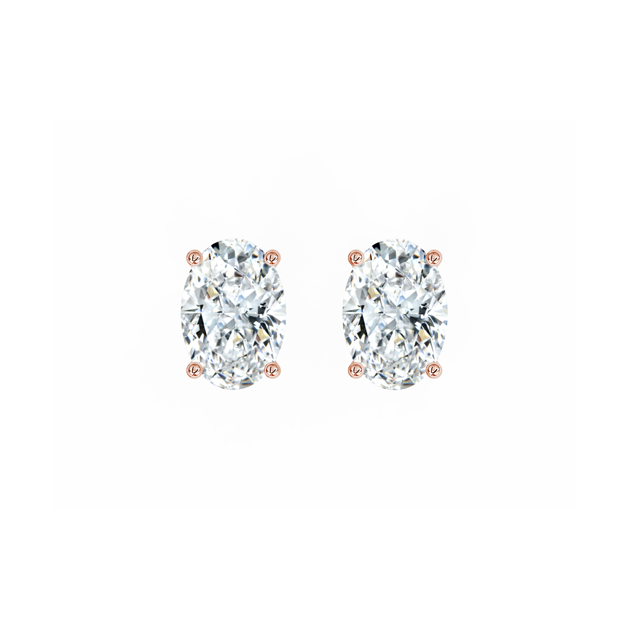 Oval Natural Diamond Studs – 1.00ct TDW
