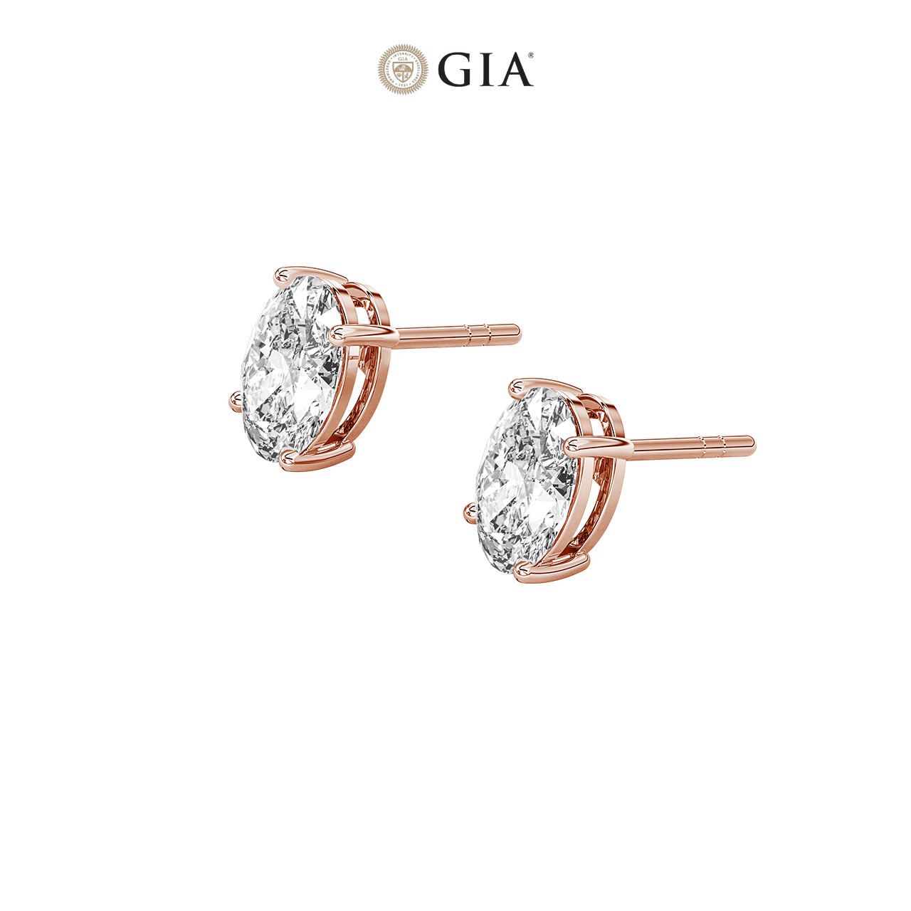 Oval Natural Diamond Studs – 1.00ct TDW