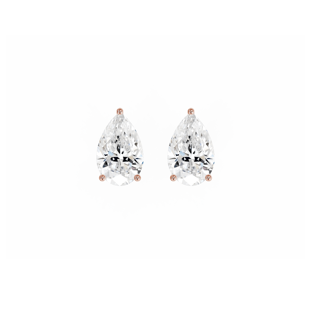 Pear Natural Diamond Studs – 1.00ct TDW