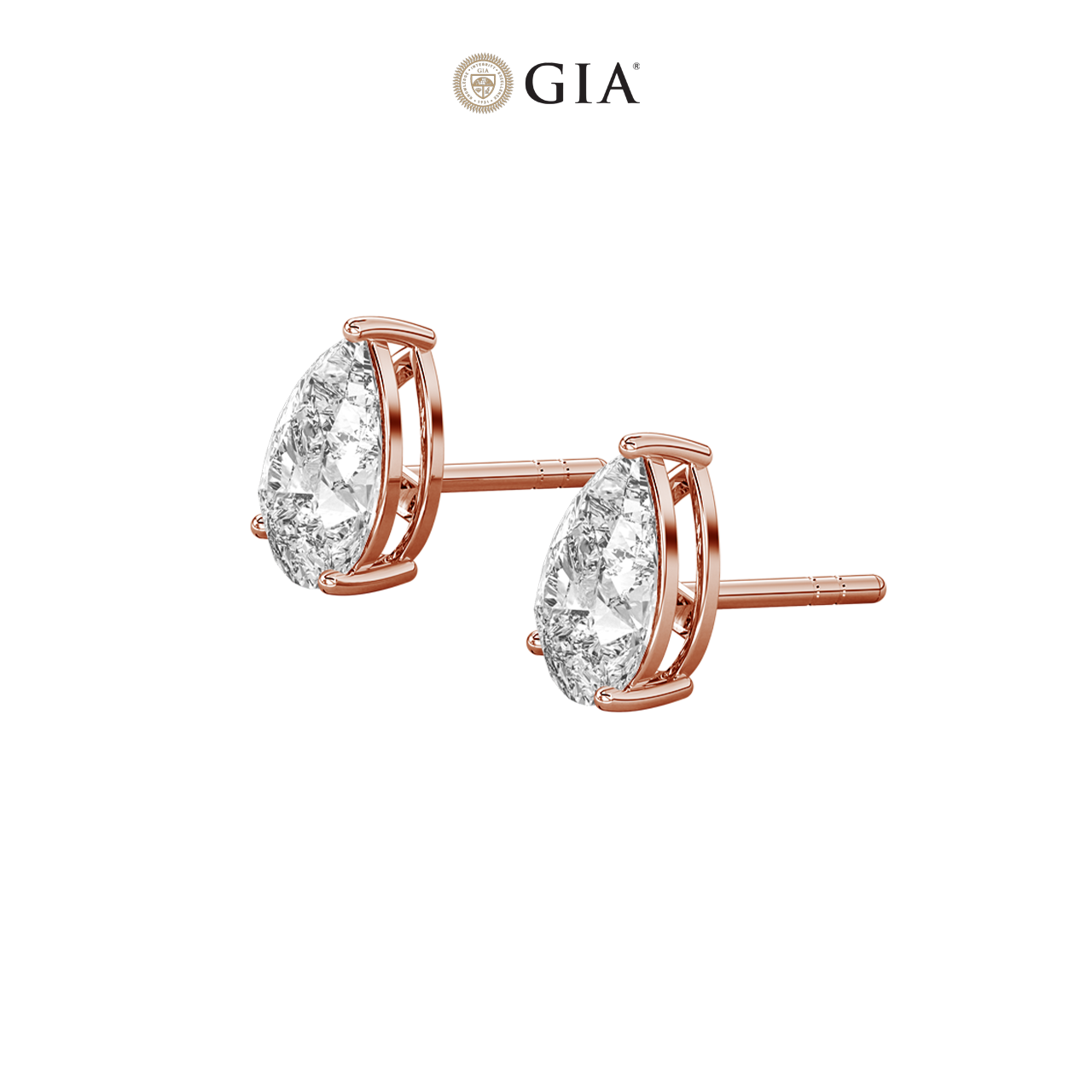 Pear Natural Diamond Studs – 1.00ct TDW