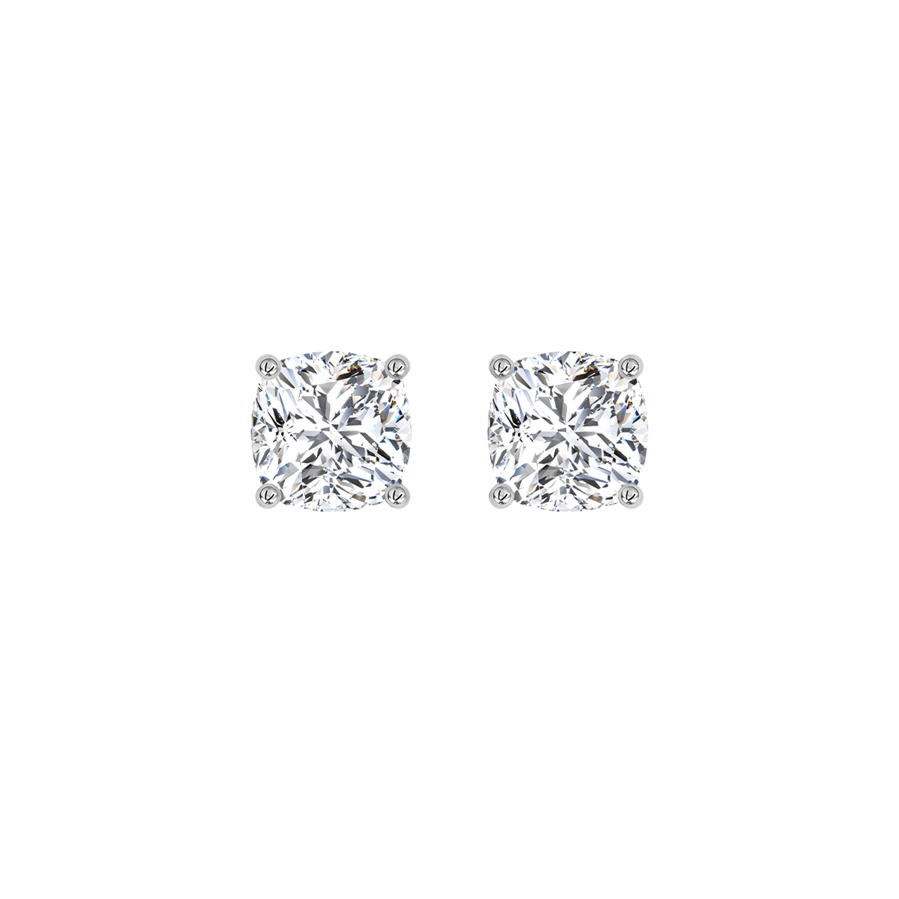 Square Cushion Natural Diamond Studs – 1.00ct TDW
