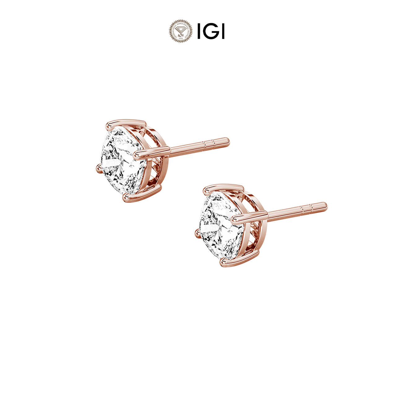 Square Cushion Lab-Grown Diamond Studs – 1.50ct TDW