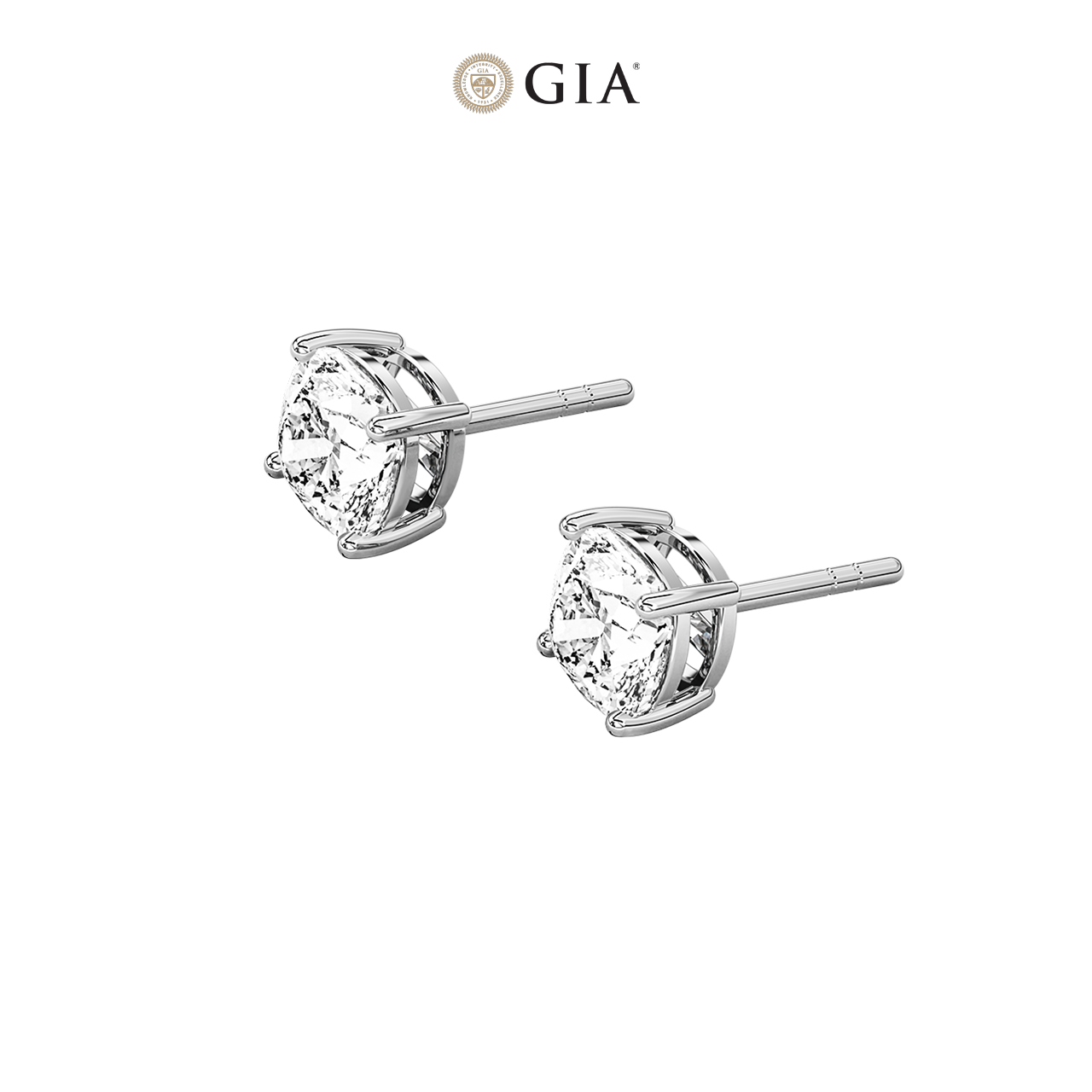 Square Cushion Natural Diamond Studs – 1.00ct TDW
