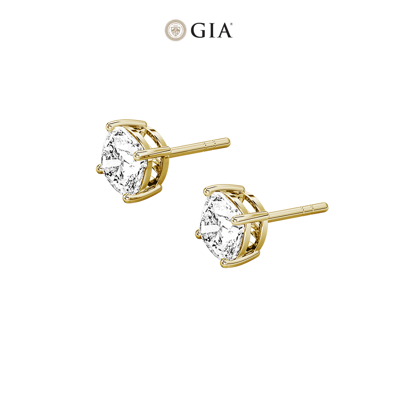 Square Cushion Natural Diamond Studs – 1.50ct TDW