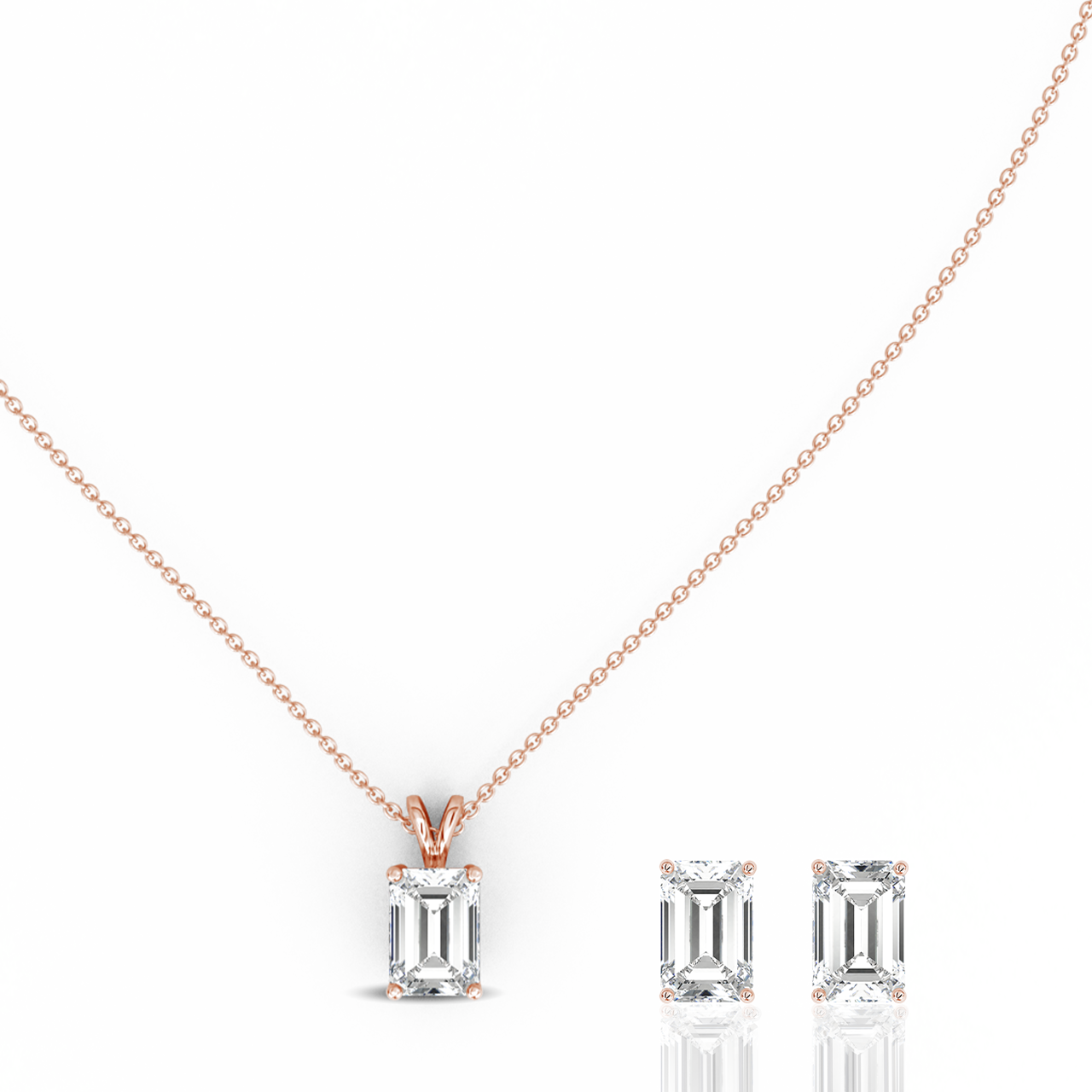 1.50ct Emerald Lab-Grown Diamond Pendant set