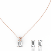 1.50ct Emerald Lab-Grown Diamond Pendant set