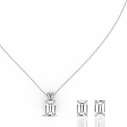 1.50ct Emerald Natural Diamond Pendant set