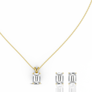 1.00ct Emerald Natural Diamond Pendant set