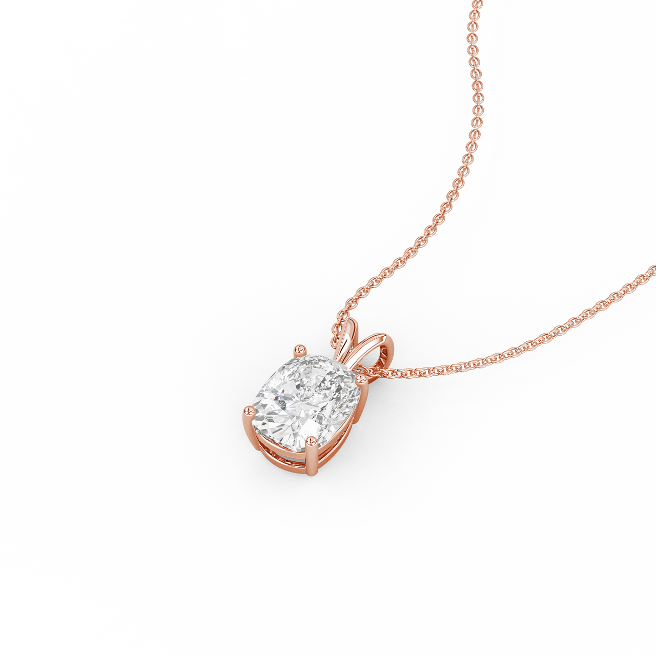 1.50ct Long Cushion Natural Diamond Pendant
