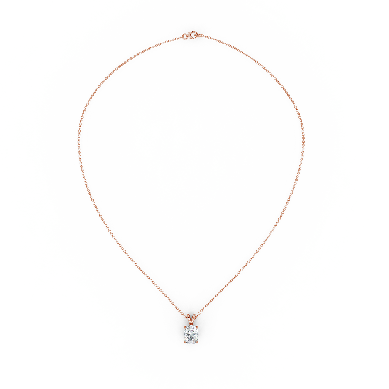 1.50ct Long Cushion Natural Diamond Pendant