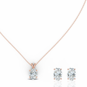1.00ct Oval Natural Diamond Pendant set