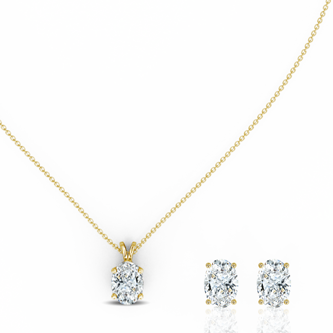 1.00ct Oval Lab-Grown Diamond Pendant set