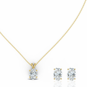 1.00ct Oval Lab-Grown Diamond Pendant set