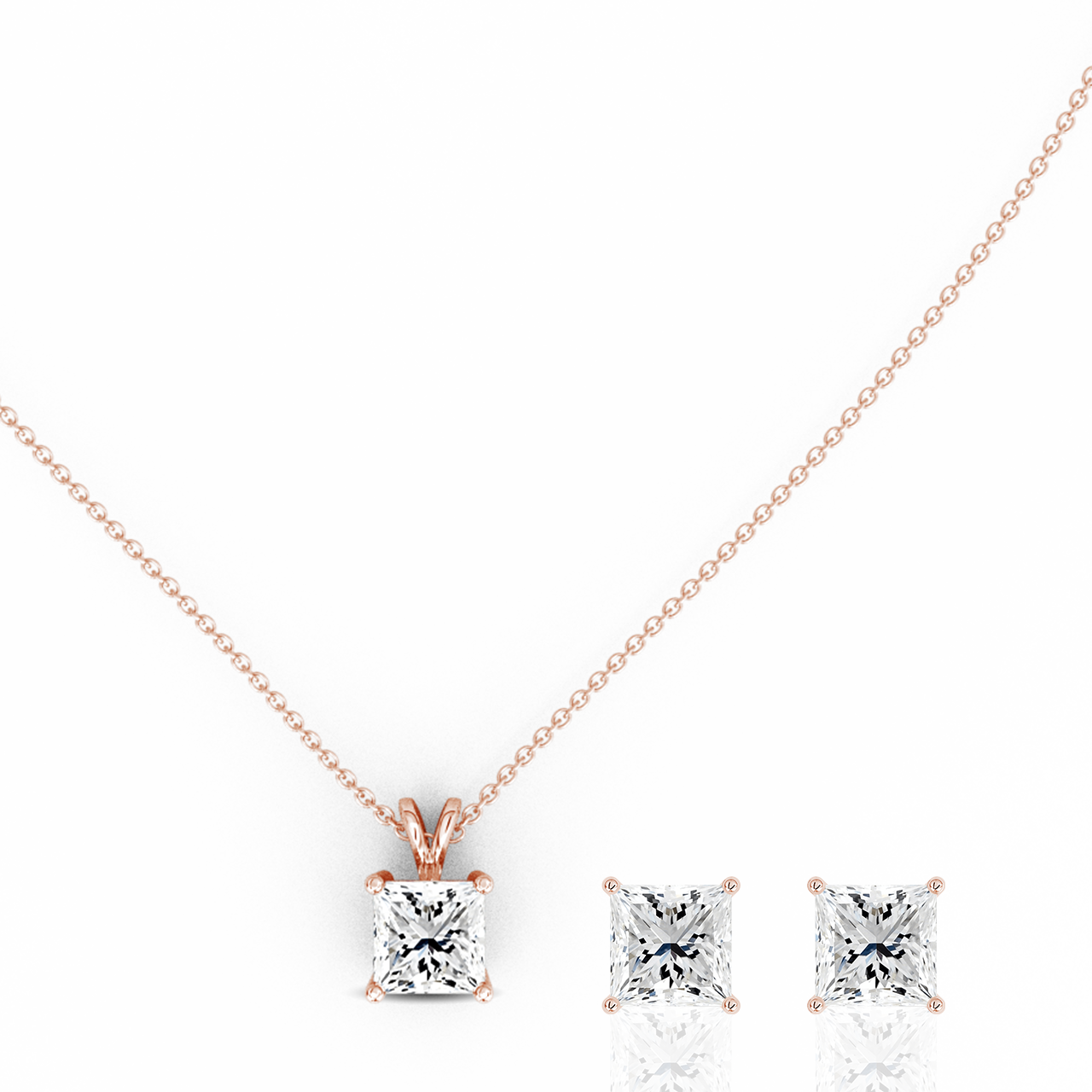 1.00ct Princess Lab-Grown Diamond Pendant set