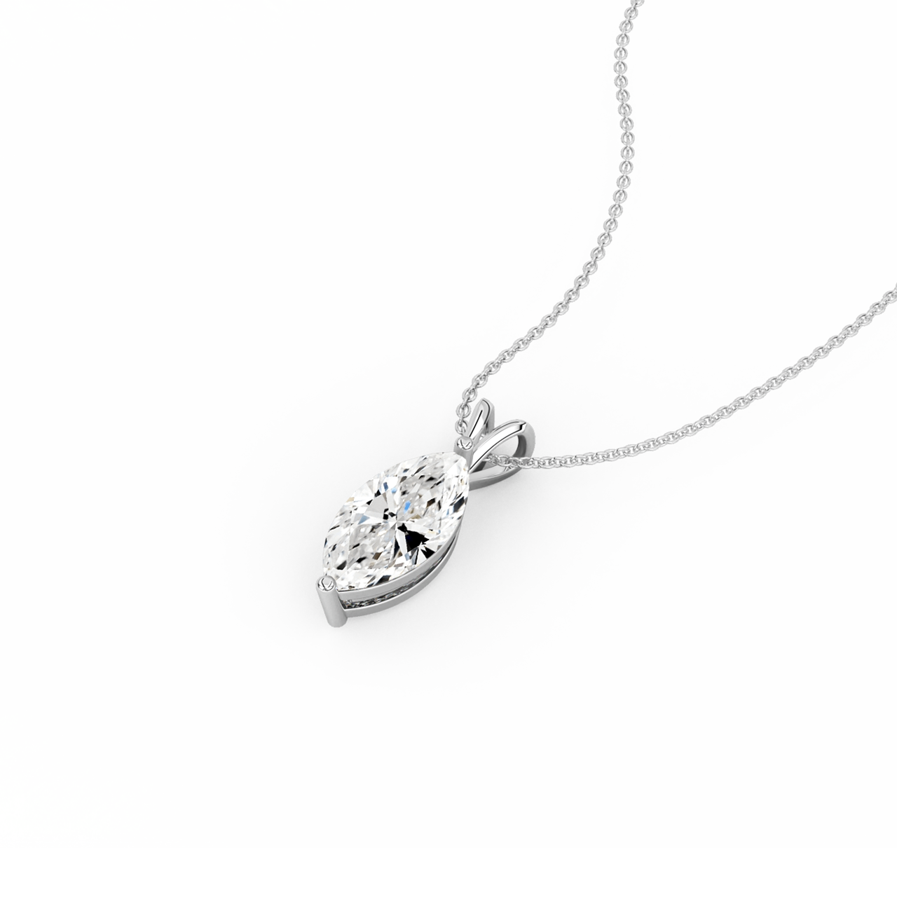 1.00ct Marquise Lab Diamond Pendant