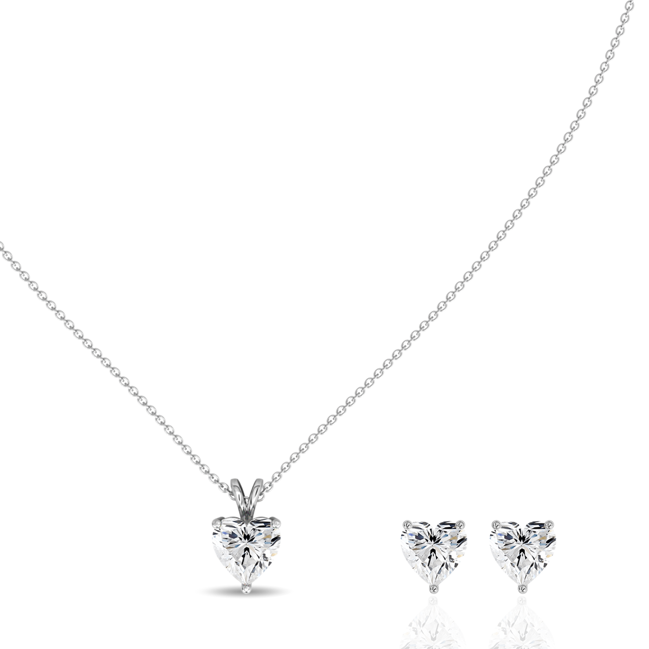 1.00ct Heart Lab-Grown Diamond Pendant set