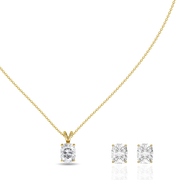1.00ct Long Cushion Natural Diamond Pendant set