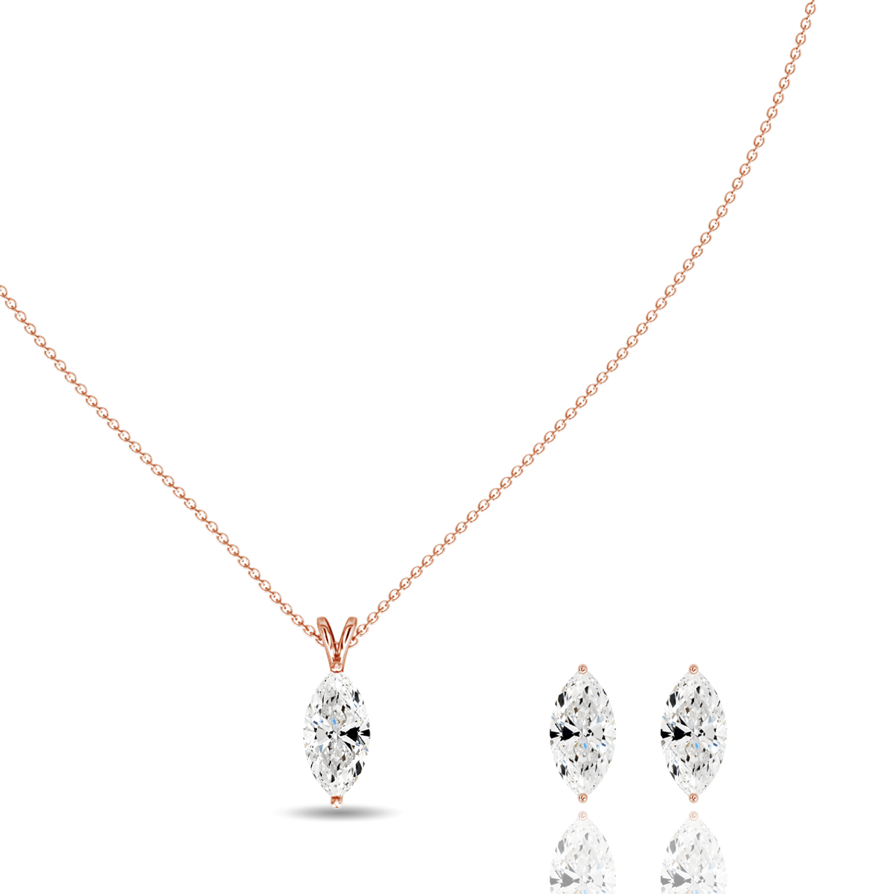1.50ct Marquise Lab-Grown Diamond Pendant set