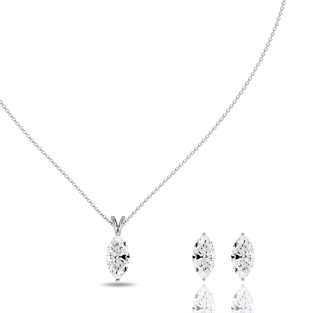 1.50ct Marquise Natural Diamond Pendant set