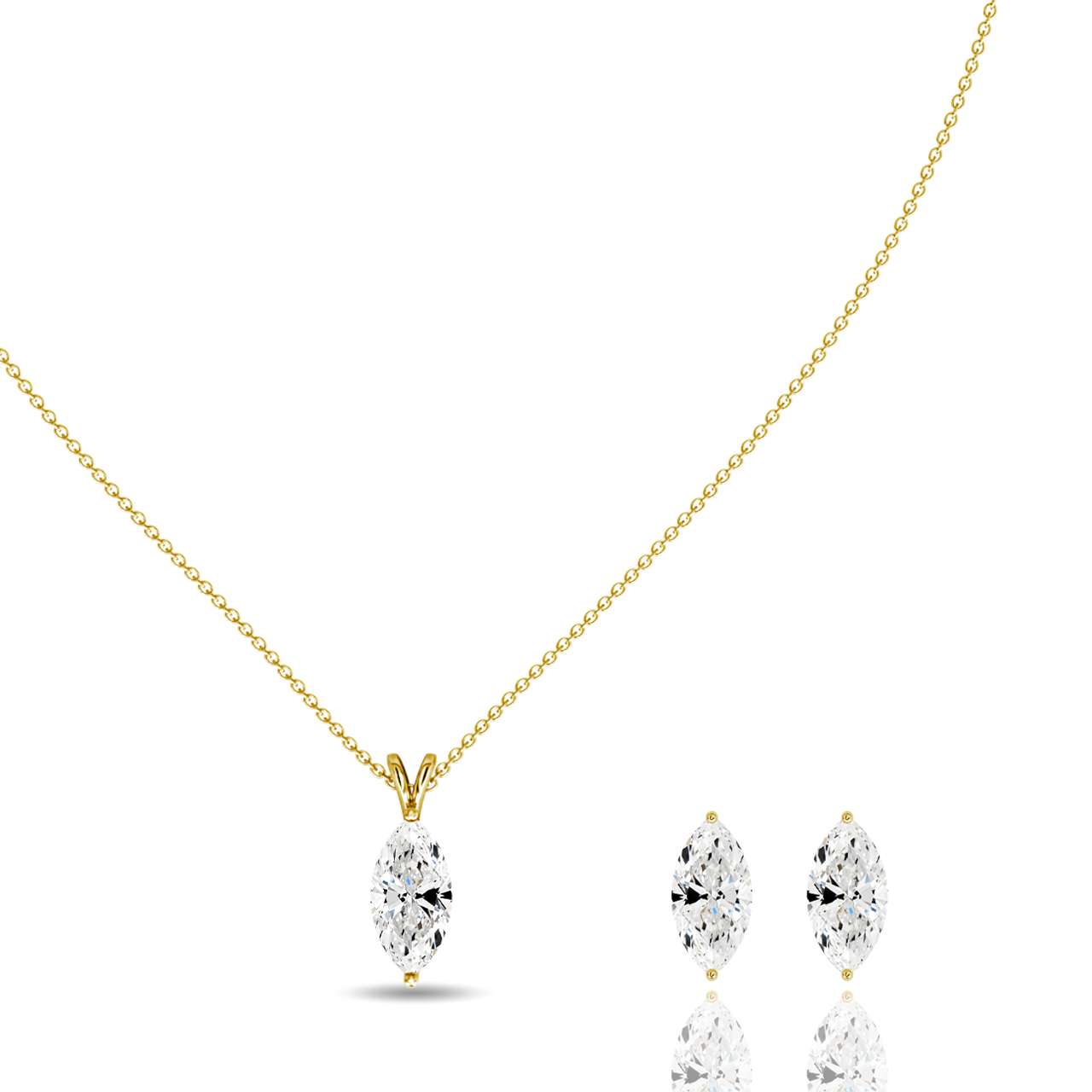 1.50ct Marquise Natural Diamond Pendant set
