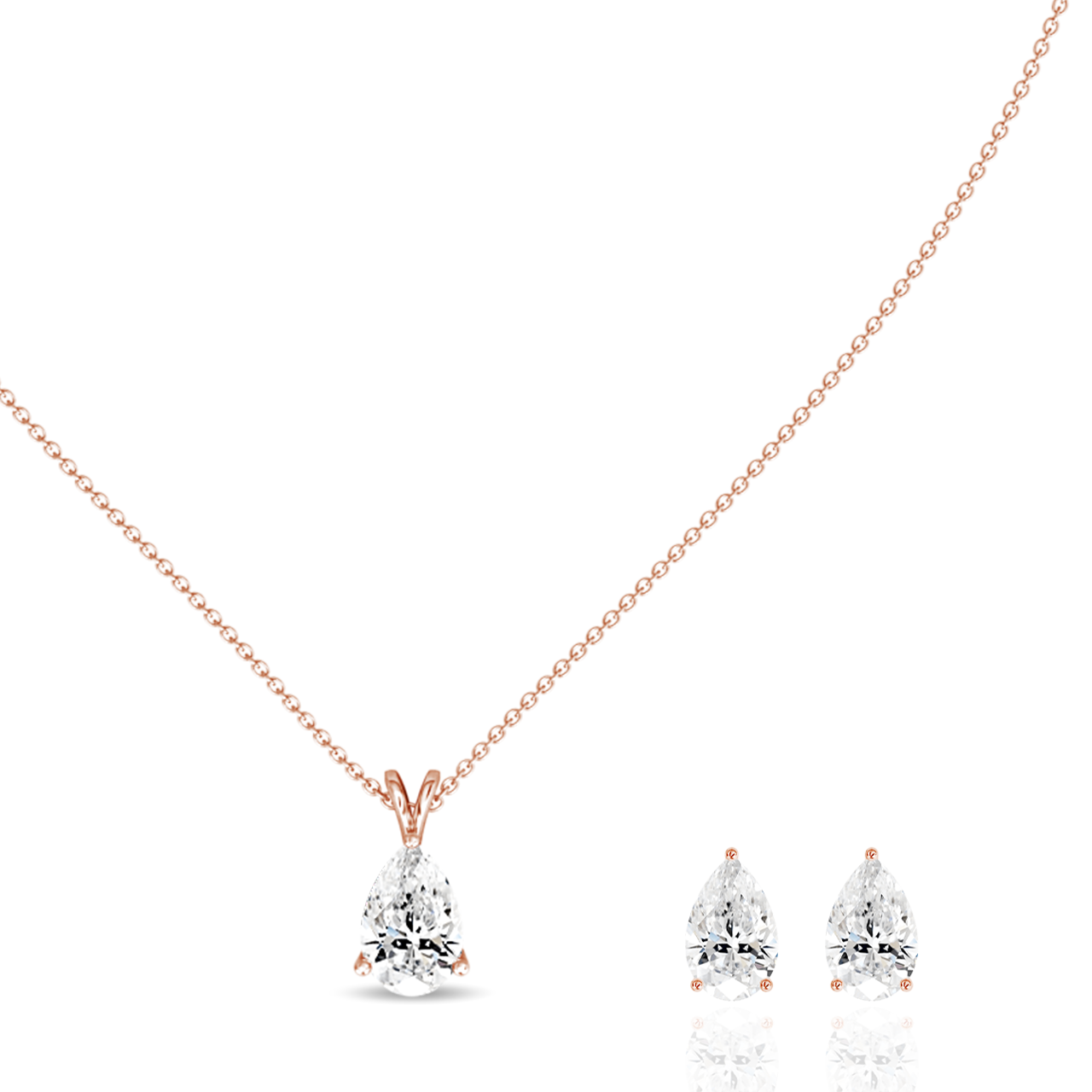1.00ct Pear Natural Diamond Pendant set