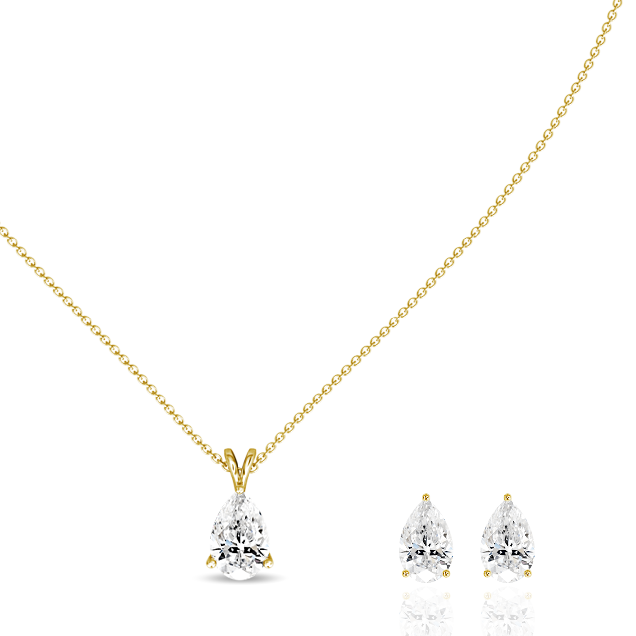 1.50ct Pear Natural Diamond Pendant set