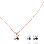 1.00ct Square Cushion Lab-Grown Diamond Pendant set