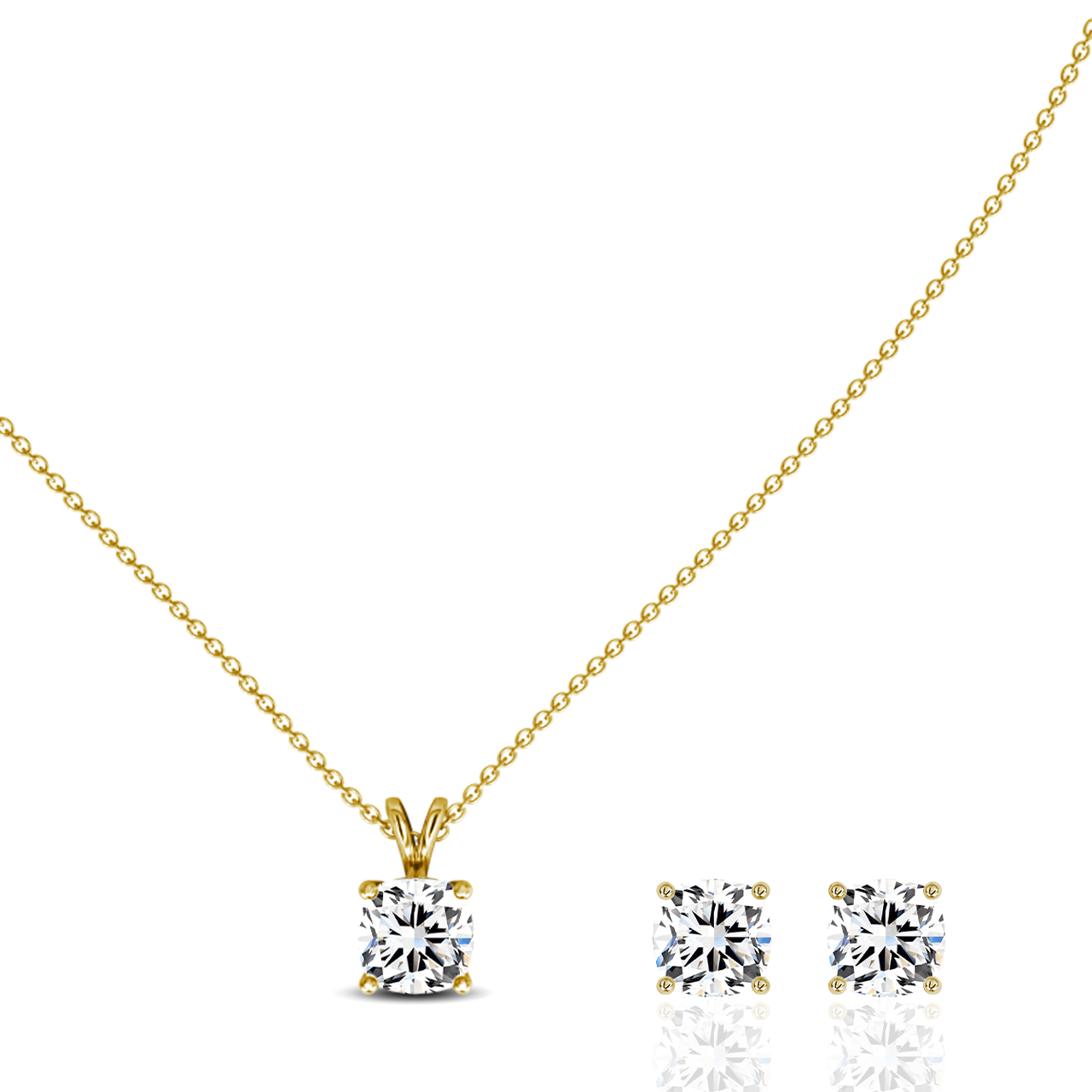 1.50ct Square Cushion Lab-Grown Diamond Pendant set