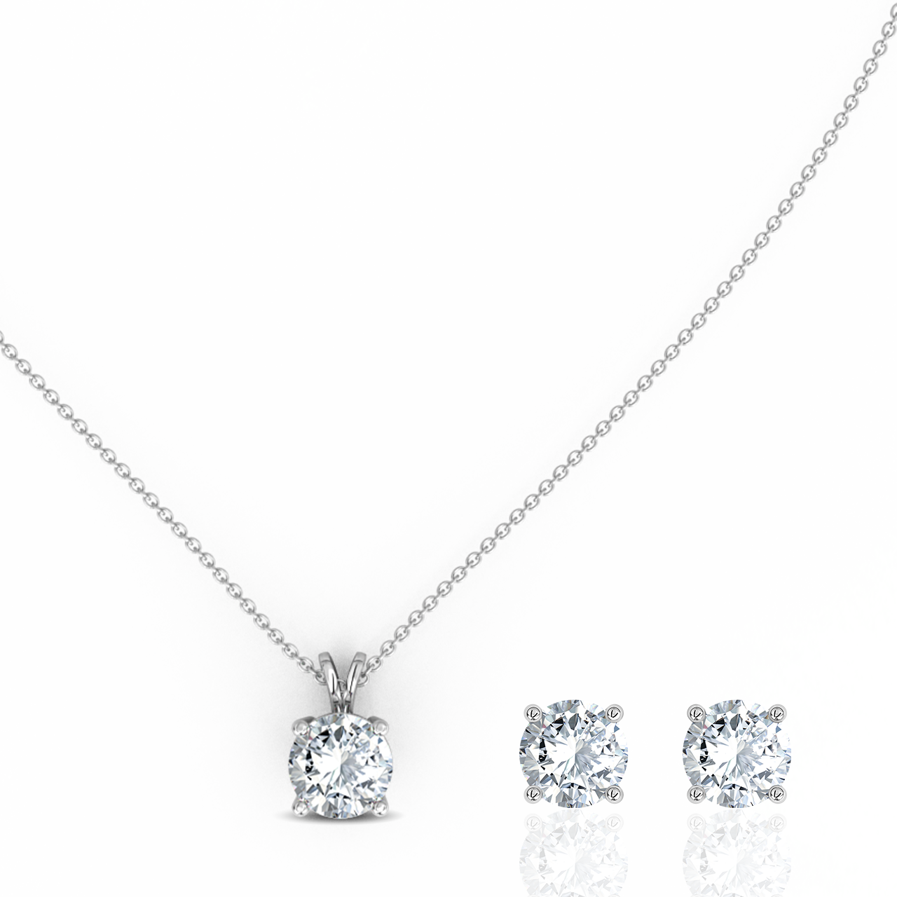 1.00ct Round Natural Diamond Pendant set