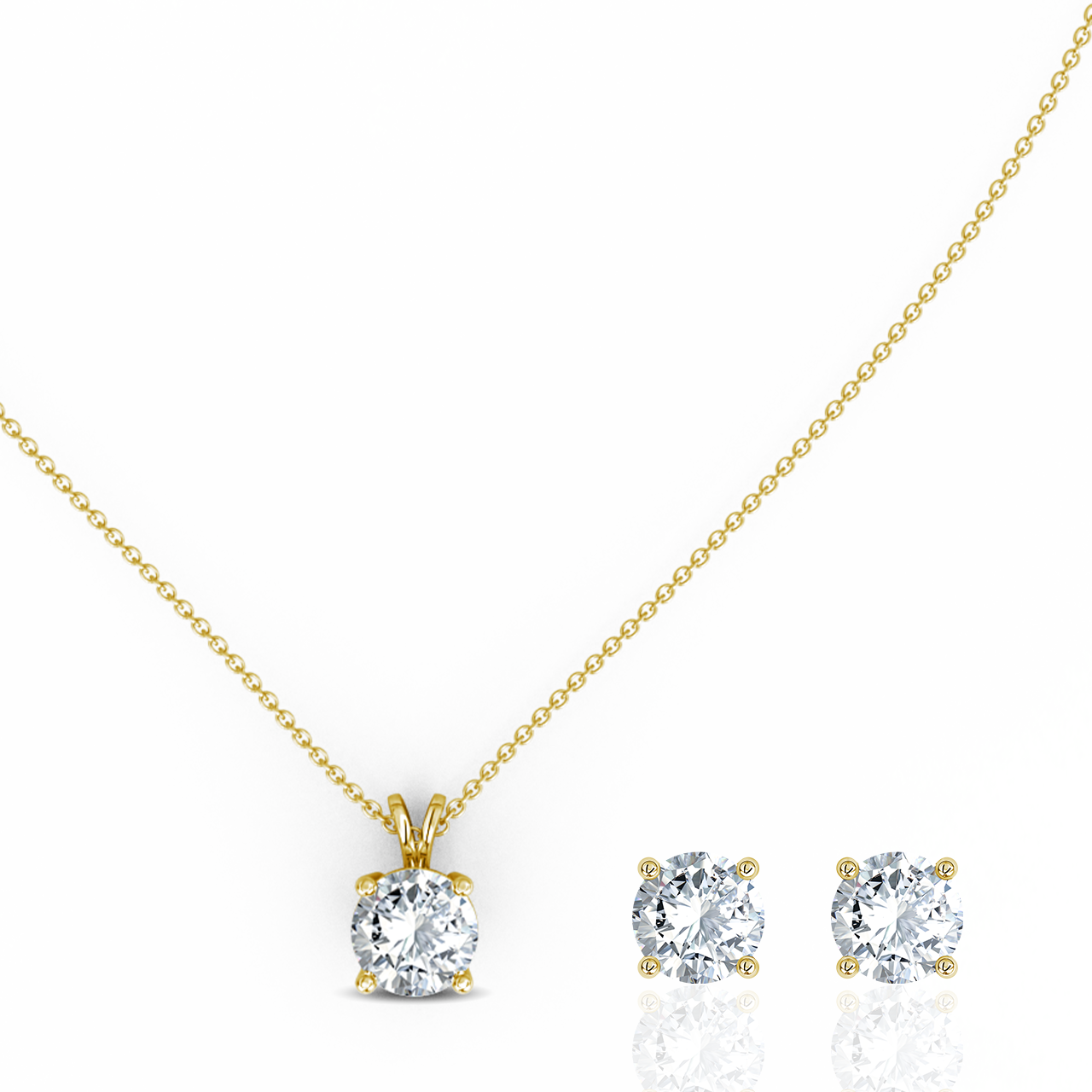 1.00ct Round Natural Diamond Pendant set