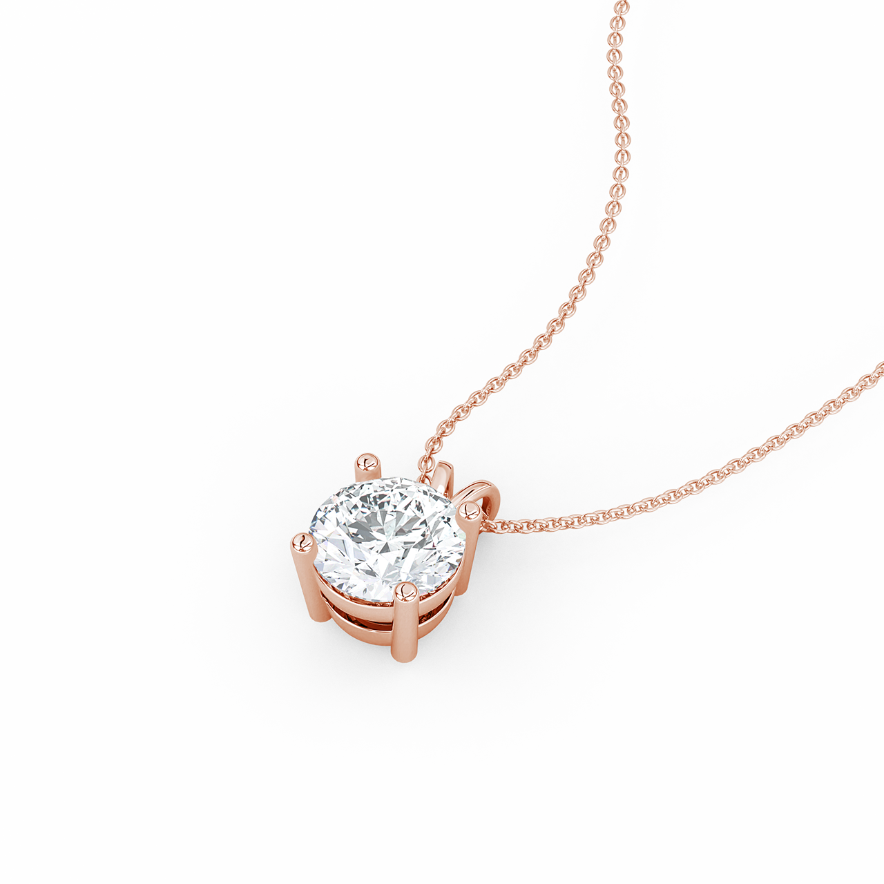 1.00ct Round Natural Diamond Pendant