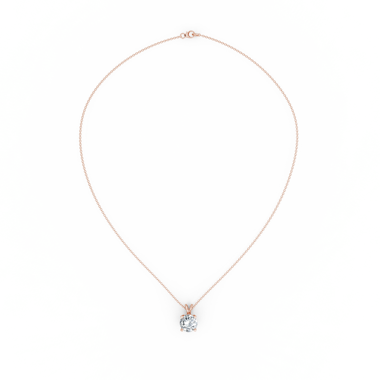 1.00ct Round Natural Diamond Pendant