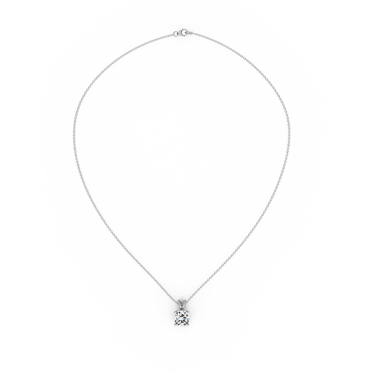 1.50ct Square Cushion Natural Diamond Pendant