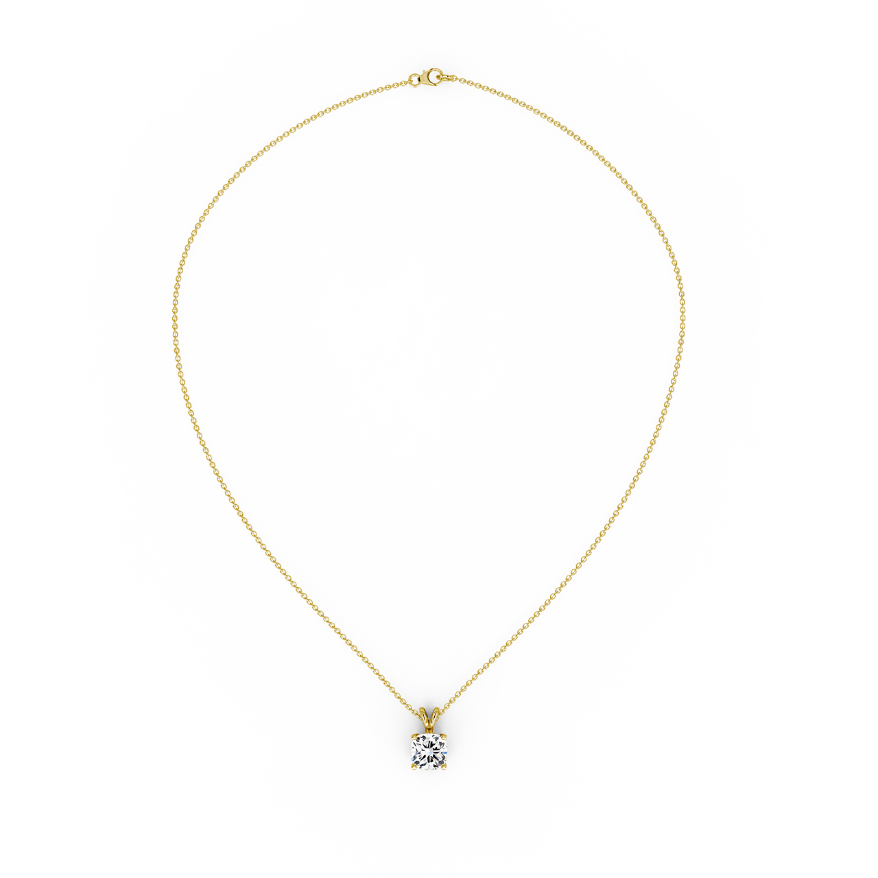 1.50ct Square Cushion Lab Diamond Pendant