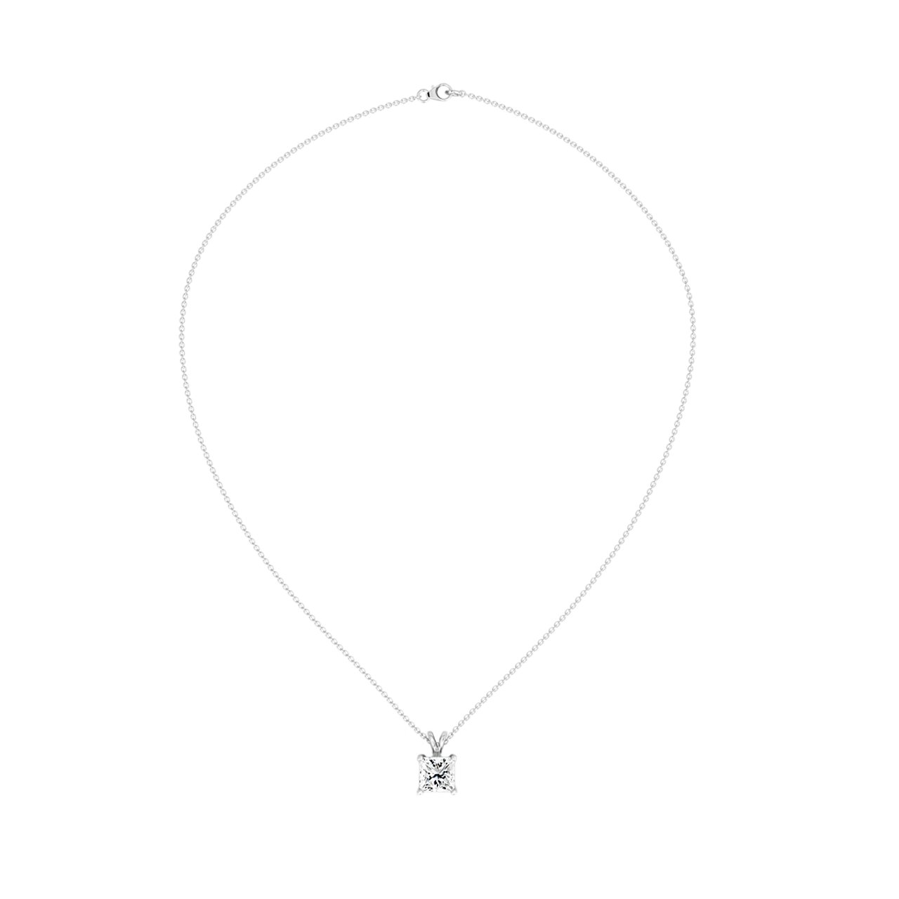 1.00ct Princess Lab Diamond Pendant