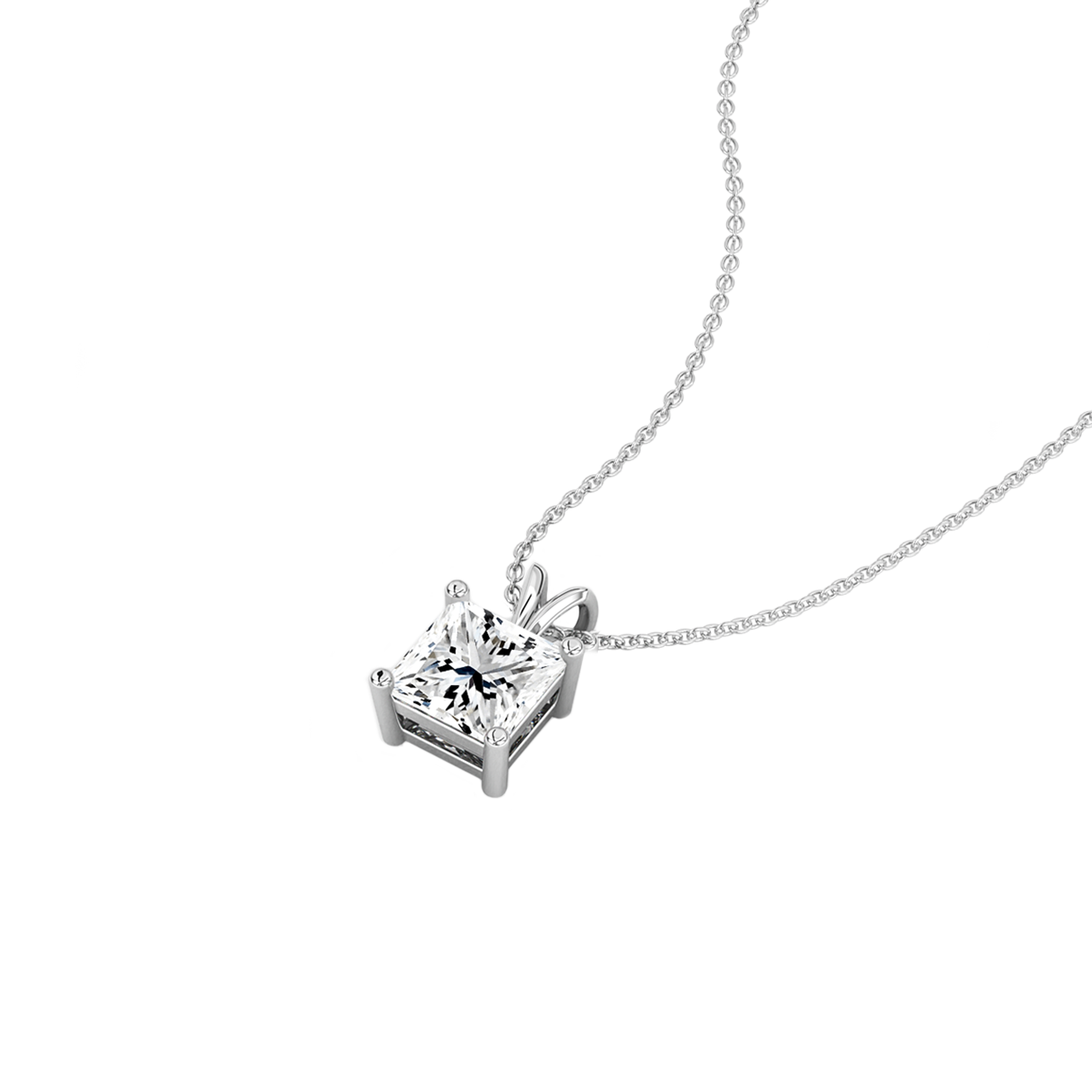 1.00ct Princess Lab Diamond Pendant