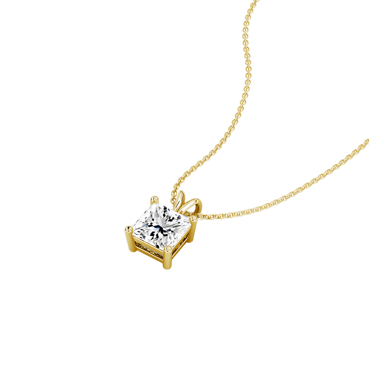 1.50ct Princess Natural Diamond Pendant
