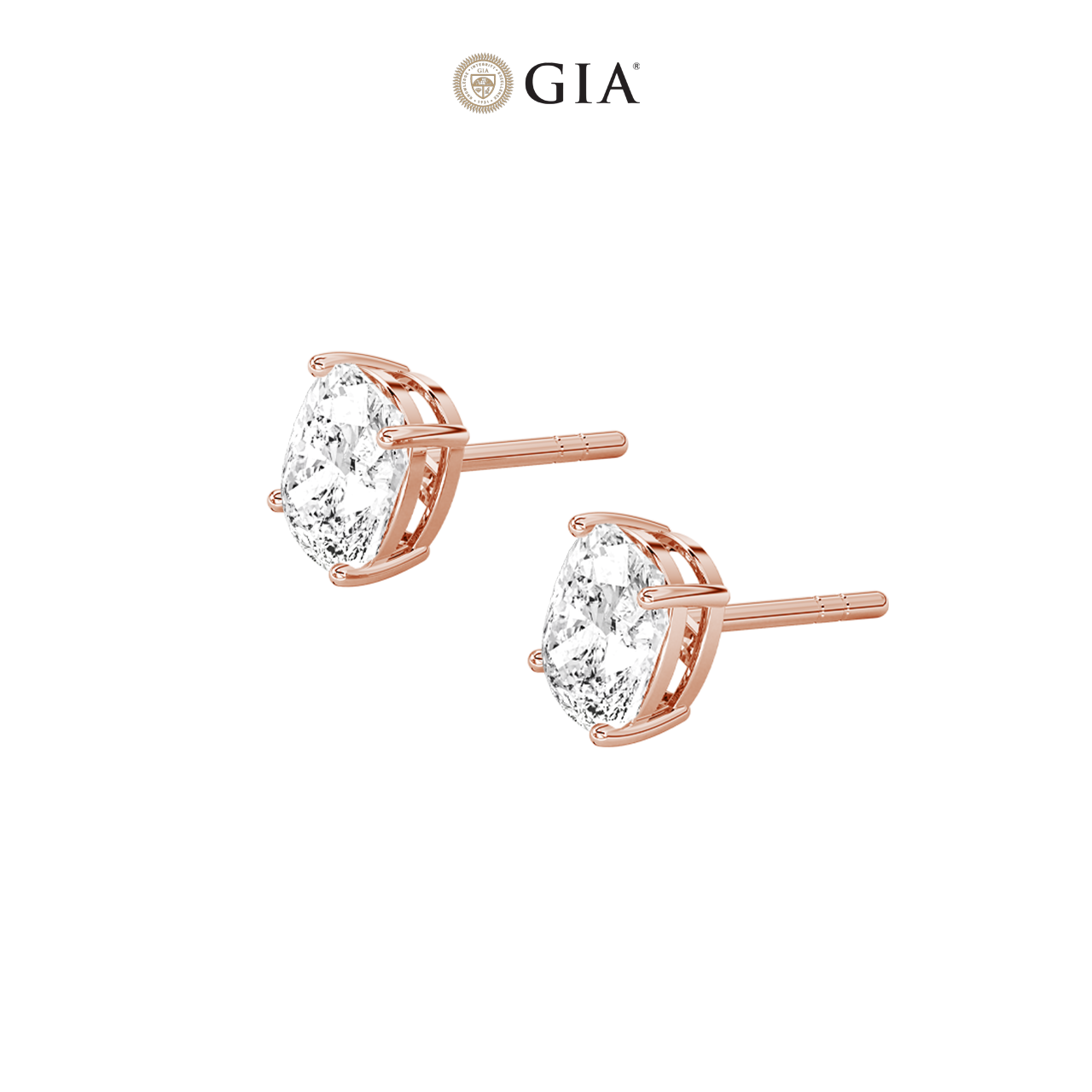 Long Cushion Natural Diamond Studs – 1.50ct TDW