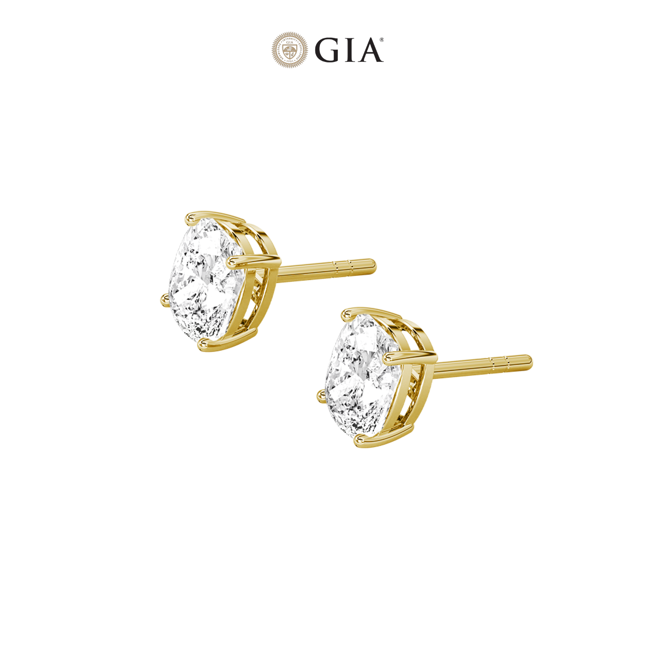 Long Cushion Natural Diamond Studs – 1.00ct TDW
