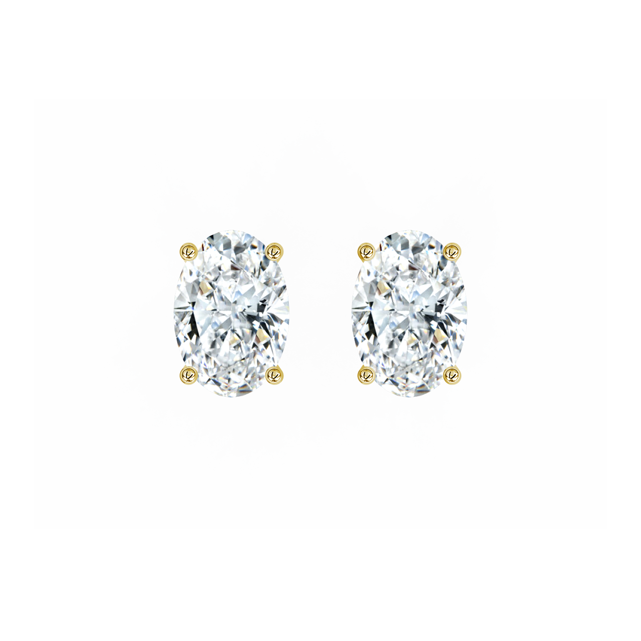 Oval Natural Diamond Studs – 2.00ct TDW