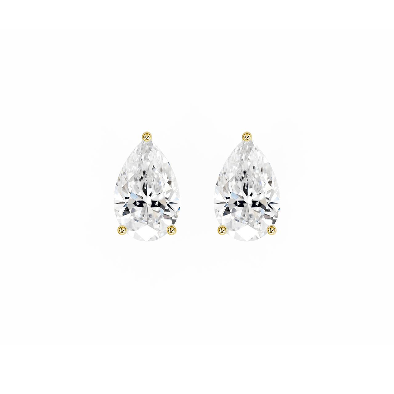 Pear Natural Diamond Studs – 2.00ct TDW