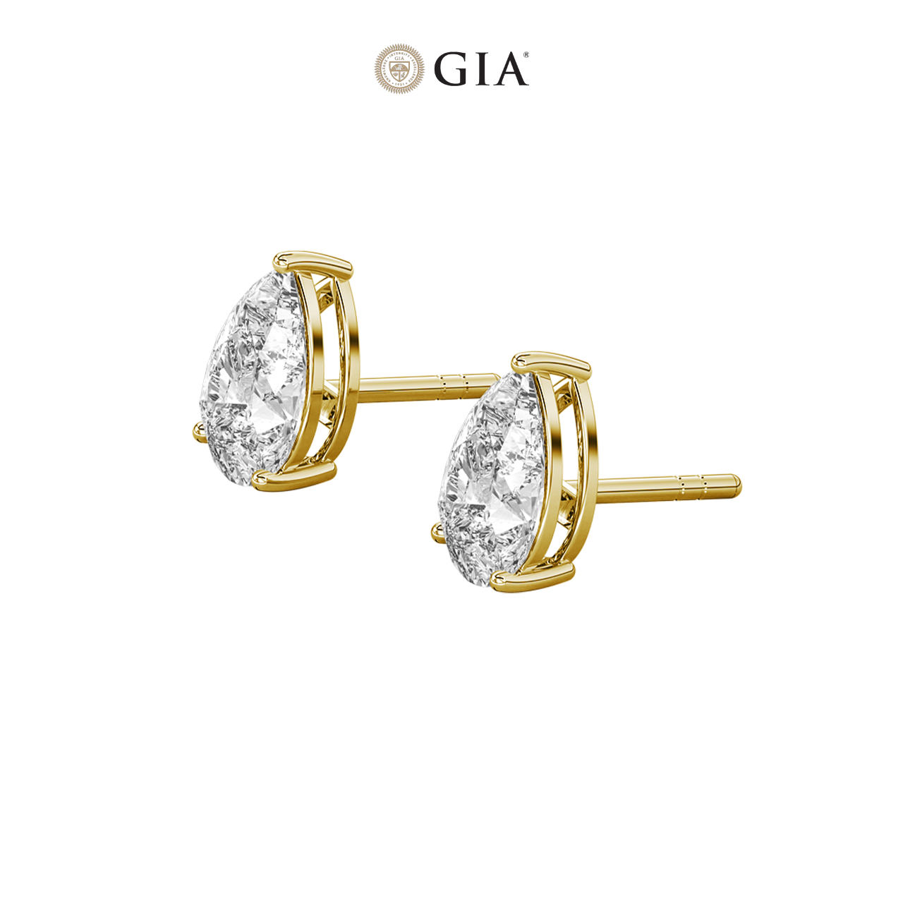 Pear Natural Diamond Studs – 2.00ct TDW