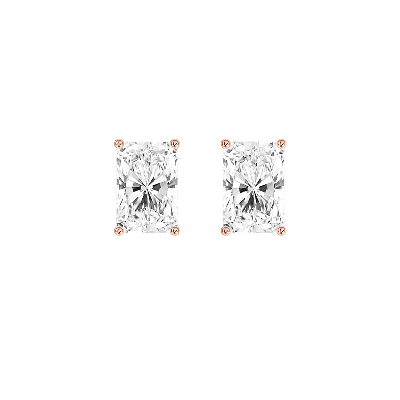 Radiant Natural Diamond Studs – 2.00ct TDW