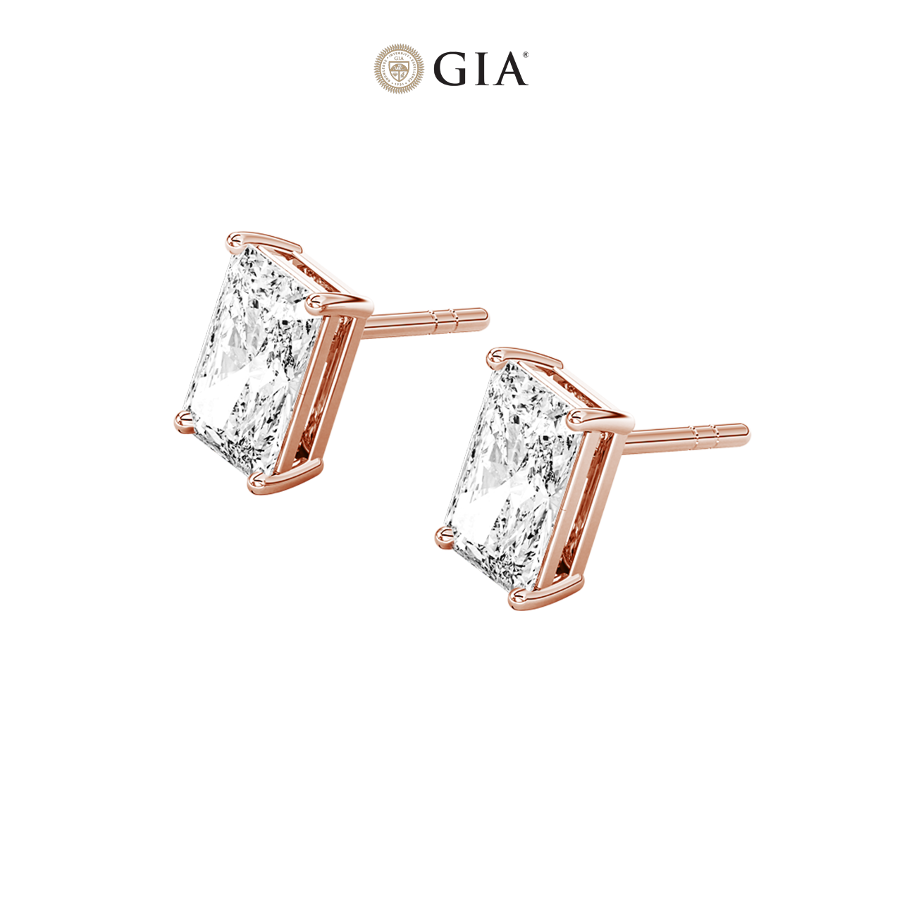 Radiant Natural Diamond Studs – 2.00ct TDW