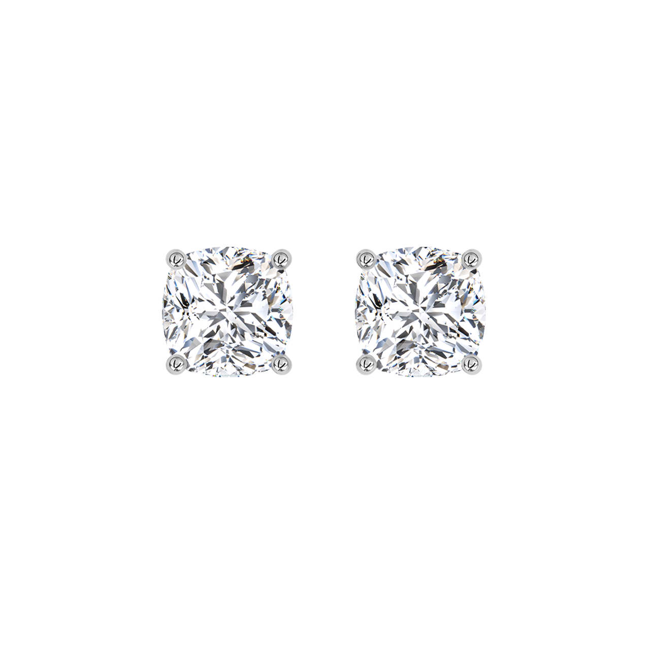 Square Cushion Lab-Grown Diamond Studs – 2.00ct TDW