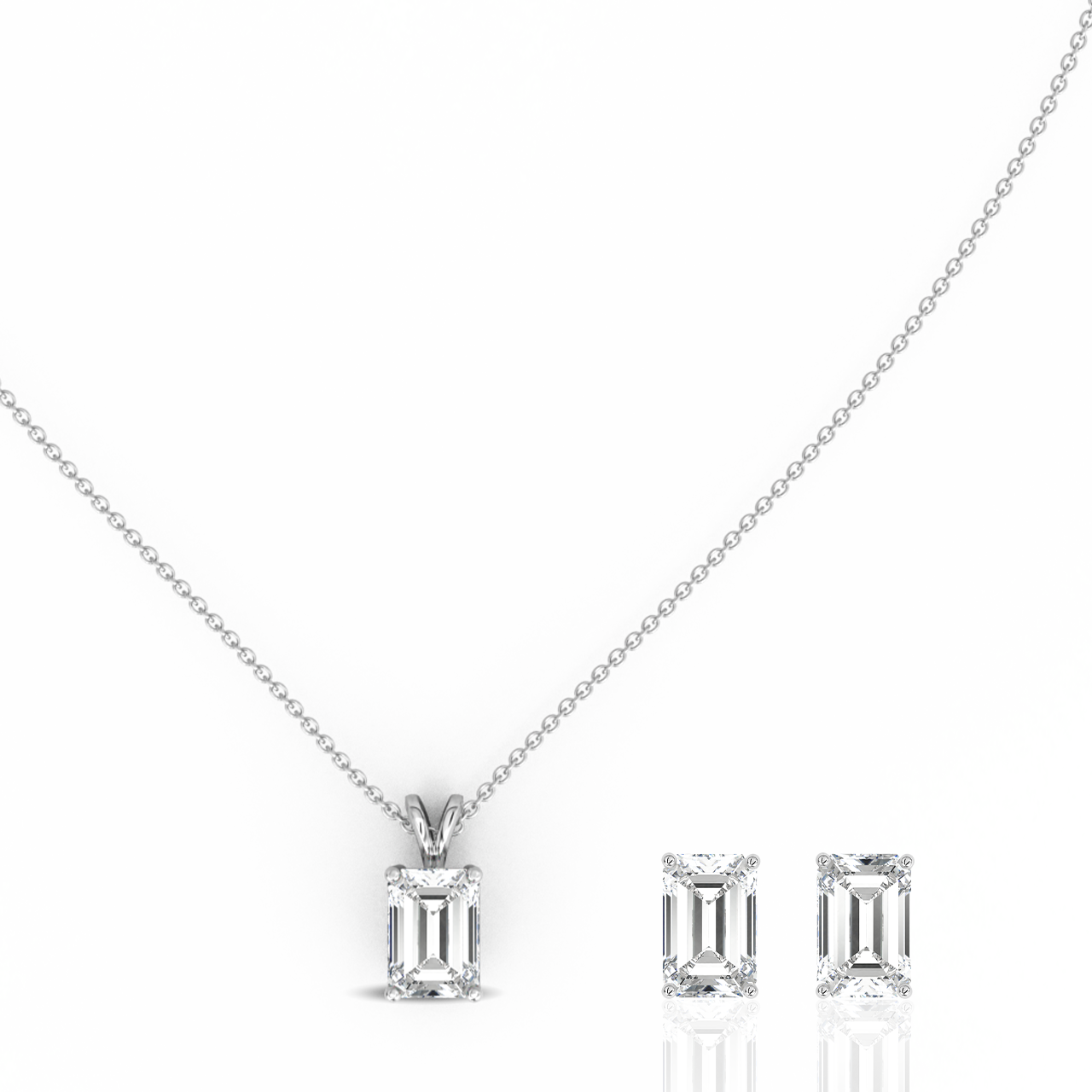 2.00ct Emerald Lab-Grown Diamond Pendant set